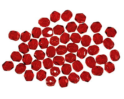 Czech Glass Ruby Fire Polished Round 4mm