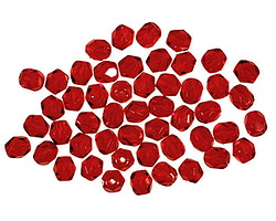 Czech Glass Ruby Fire Polished Round 4mm