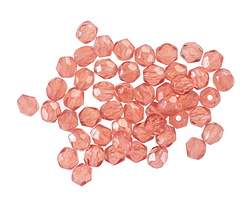 Czech Glass Milky Pink Fire Polished Round 4mm