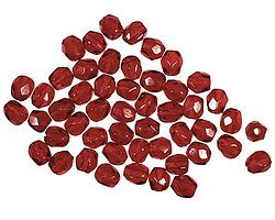 Czech Glass Garnet Fire Polished Round 3mm