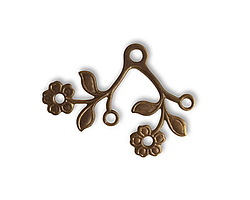 Vintaj Natural Brass Blossoming Duet Connector 20x28mm