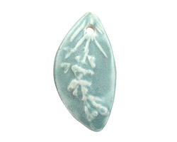 Gaea Ceramic Cerulean Rosemary Pendant 25-26x45-50mm