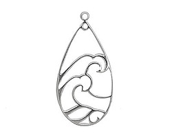 Amoracast Sterling Silver Pear Surge Waves 15x31mm