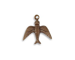 Vintaj Natural Brass Upward Bird 17x17mm