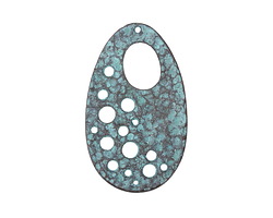 Mykonos Copper (plated) Patina Space Stencil Oval Focal Link 30x50mm