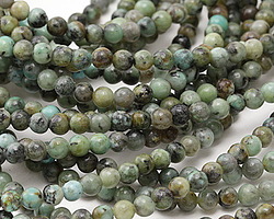 African Turquoise Round 4mm Beads