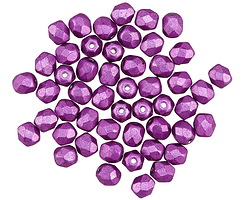 Czech Glass ColorTrends: Saturated Metallic Spring Crocus Fire Polished Round 4mm