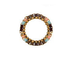 Forest Fairy Miyuki Delicas Woven on Brass Ring 16mm