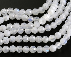 Rainbow Moonstone Faceted Round 3.5-4mm