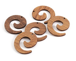 Walnut Wood Wave Koru Focal 33x38mm