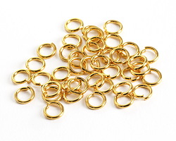 Gold (plated) Stainless Steel Round Jump Ring 6mm, 18 gauge