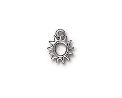 TierraCast White Bronze (plated) Radiant Sun Charm 11x14mm