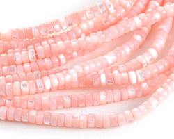 Petal Pink Mother of Pearl Heishi 2x4mm