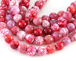 Fuchsia Fire Agate Faceted Round 10mm