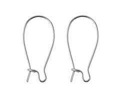 Silver (plated) Kidney Earwire 12x25mm