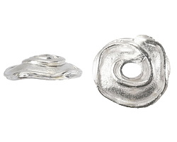 Mykonos Silver (plated) Wavy Organic Bead Cap 20mm