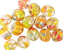 Czech Glass (German Glass) Tropical Mix w/ Gold Melon Round 10mm