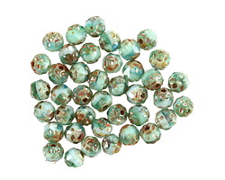 Czech Glass Aquamarine Waters Picasso Lantern 4mm