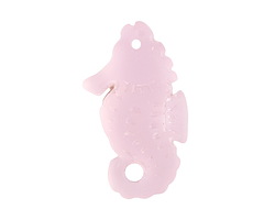 Blossom Pink Beach-Style Glass Sea Horse Pendant 17x29mm