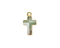 Australian Chrysoprase Faceted Cross Focal w/ Gold Finish 10x15mm
