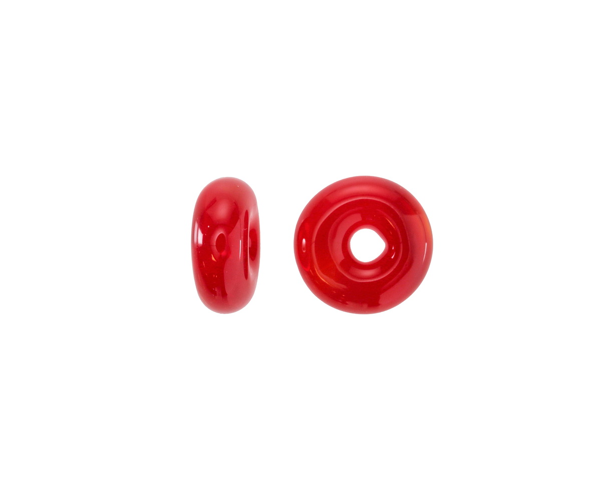 Unicorne Beads Glass Red Pepper Donut 4-6x9-11mm