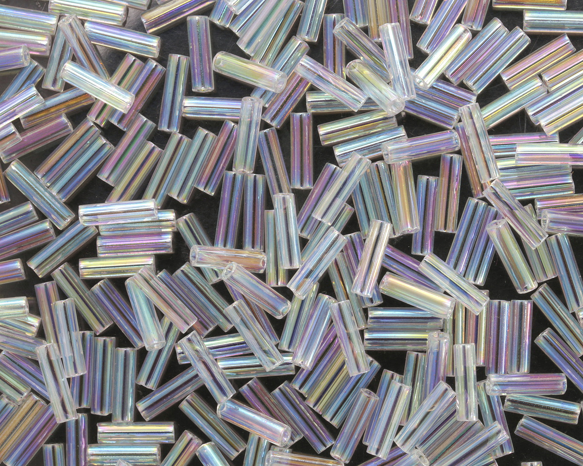 Miyuki Crystal AB Bugle Bead 6mm