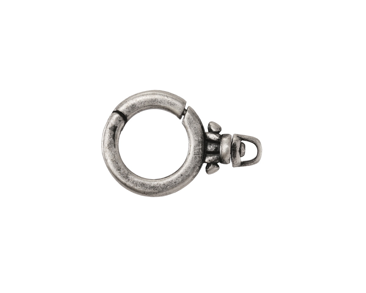 Antique Silver Finish Swivel Charm Holder Clasp 20x13mm