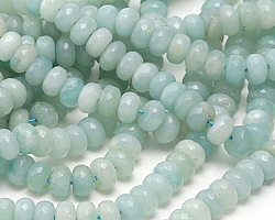 Amazonite Faceted Rondelle 5x8mm