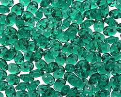 Emerald SuperDuo 2x5mm Seed Bead