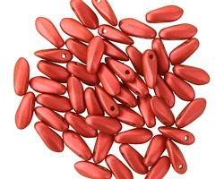 Czech Glass Matte Samba Red Dagger 3x8mm