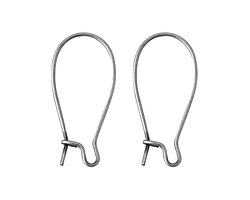 Antique Silver (plated) Kidney Earwire 12x25mm