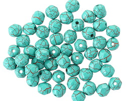 Czech Glass Ionic Green Turquoise w/ Red Fire Polished Round 4mm