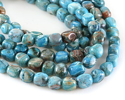 Larimar Blue Crazy Lace Agate Nugget 8x10mm