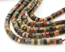 Red Creek Jasper Microfaceted Heishi 3x6mm