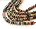 Red Creek Jasper Microfaceted Heishi 3x6mm