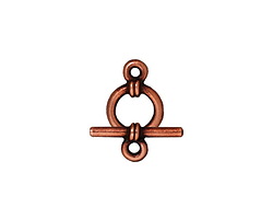 TierraCast Antique Copper (plated) Wrapped Toggle Clasp 12x8mm, 14mm Bar