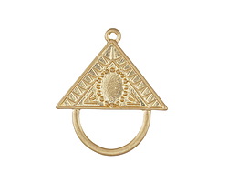 Zola Elements Matte Gold (plated) Decorative Triangle Bezel Charm Holder Focal 34x30mm