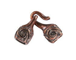 Mykonos Antique Copper (plated) Boxy Swirl Hook and Eye Clasp Set, 24x11mm Hook, 20x11mm Eye