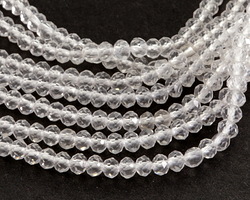 Rock Crystal Quartz (clear) Faceted Rondelle 2.5x3mm