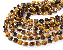 Tiger Eye (A) Faceted Star Coin 8mm