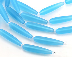 Turquoise Bay Beach-Style Glass Teardrop 37x8mm