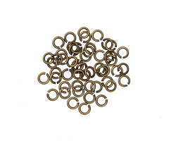 Antique Brass (Plated) Round Jump Ring 3mm, 22 Gauge