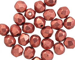 Czech Glass ColorTrends: Sueded Gold Lantana Fire Polished Round 6mm