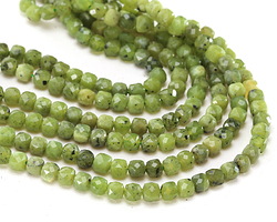 Canadian Jade Microfaceted Cube 4mm