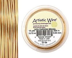 Artistic Wire Tarnish Resistant Brass 22 gauge, 15 yards