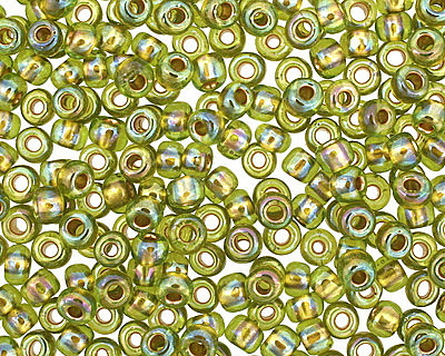 TOHO Rainbow Peridot (with Gold Lining) Round 6/0 Seed Bead