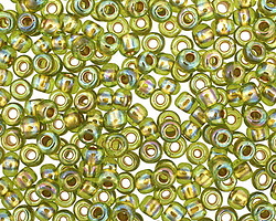 TOHO Rainbow Peridot (with Gold Lining) Round 6/0 Seed Bead