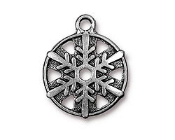 TierraCast Antique Silver (plated) Snowflake Drop 19x24mm