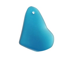 Peacock Blue Beach-Style Glass Freeform Drop 16-23x25-30mm