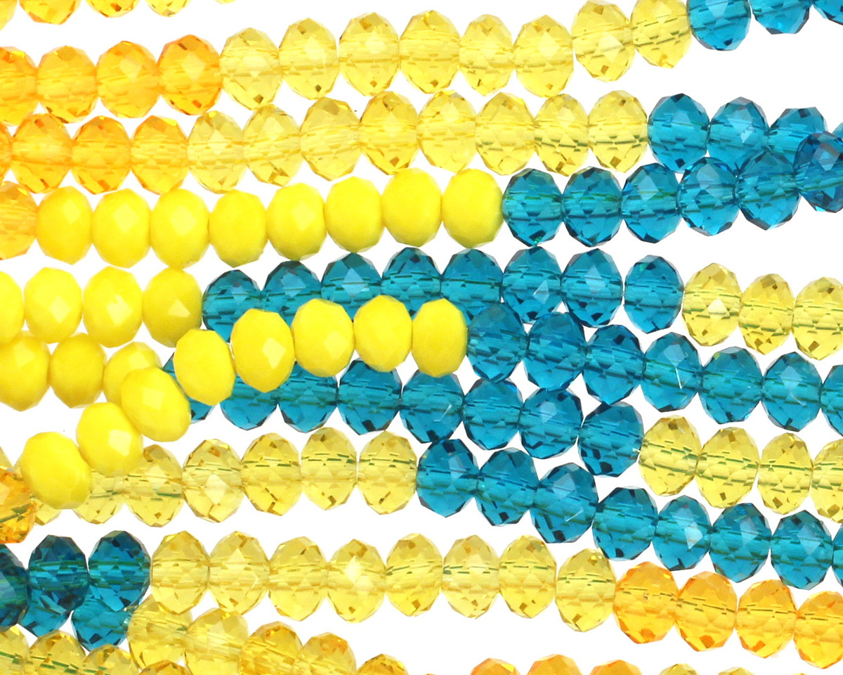 Sunny Crystal Mix Faceted Rondelle 4mm